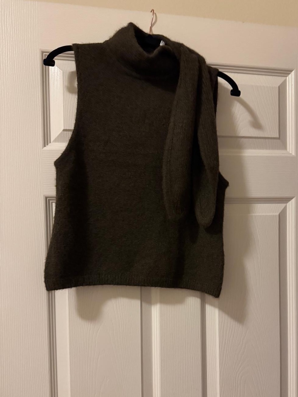NWT Caroline Constas Dark Olive Sleeveless Turtleneck Sweater Size M